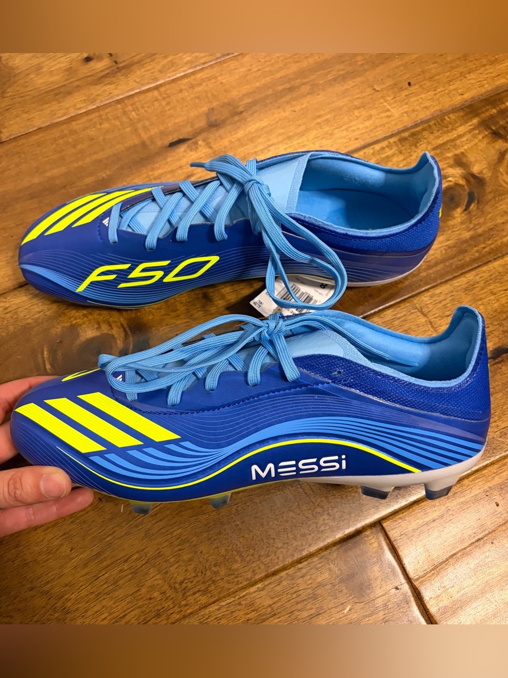 Adidas MESSi F50 Pro Blue Neon Yellow Soccer Cleats 8 men’s 9 women’s